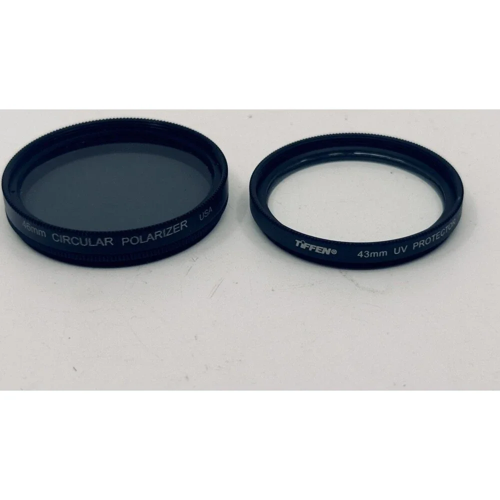 Camera Filter & Accessory Lot - Tiffen 43/46/52mm Filters, Step-Up Rings, Cap